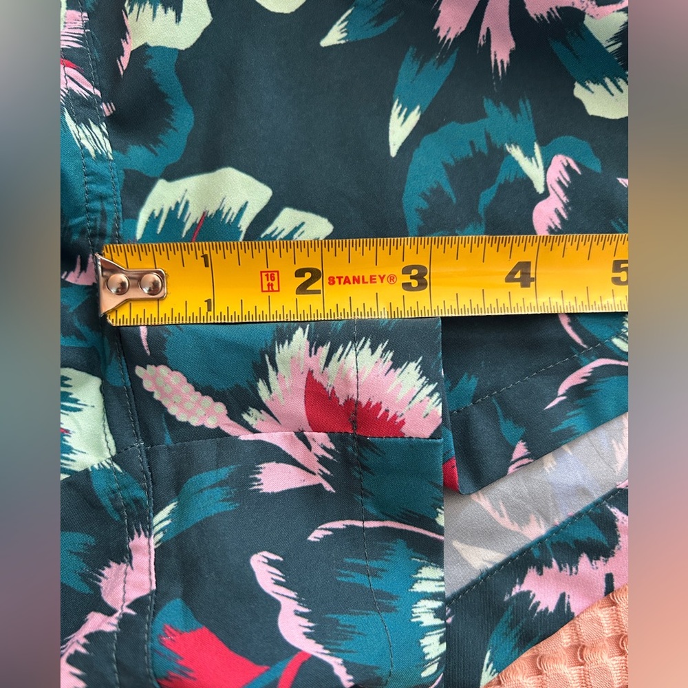 Adidas x Farm Rio Shorts Tropical Flower Wild Teal Pink Lightweight Pocket Med - Picture 2 of 6